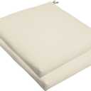 Sorra Home Sunbrella Bristol Square Chair Cushion (Set of 2) - Fade & Water Resistant, Outdoor & Indoor Patio Seat Cushion with Plush Foam - Canvas Natural (20" x 20" x 2.5"), 4 Pieces