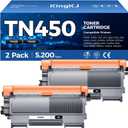 TN450 Black Toner Cartridge 2-Pack Replacement Compatible for Brother TN-450 450 Toner HL-2270DW HL-2280DW HL-2230 MFC-7360N MFC-7860DW DCP-7065DN Intellifax 2840 2940 MFC-7240 HL-2240D Printer Ink