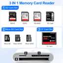 CF SD Card Reader for iPhone iPad Mac Dual Connector (Lightning & USB C), Digital Camera Memory Card Adapter to iPhone with Compact Flash/SD/MicroSD 3 Slot, Plug&Play for Android Phone Laptop
