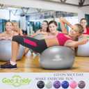 Soft Exercise Ball, Anti-Burst Pilates Yoga Ball Chair Supports 2200lb, Workout Equipment w/ Pump for Women Pregnancy, Medicine, Birthing, Physical Therapy, Stability, Excersing, Birth, Swiss, Fitness