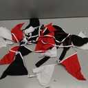 10M/32Ft Red Black White Banner Halloween Party Decorations Triangle Flag Fabric Pennant Garland Bunting for Wedding Graduation Birthday Pirate Casino Mickey Mouse Ladybug Theme Hanging Festival Decor
