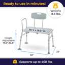 Drive Medical Tub Transfer Bench for Bathtub - Safer, Independent Bathing Aid - Height Adjustable Bench - Sturdy Aluminum Construction - Comfortable Backrest Support - 350 Lb Capacity