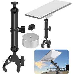 Pacify 2025 Starlink Mini Pole Mount Kit, Adjustable Aluminum Clamp Bracket with Pipe Adapter & 1/4"-20 & 3/8"-16 Thread, Starlink Mini Mount for RV, Camper, Roof Rack, Ladder, Balcony