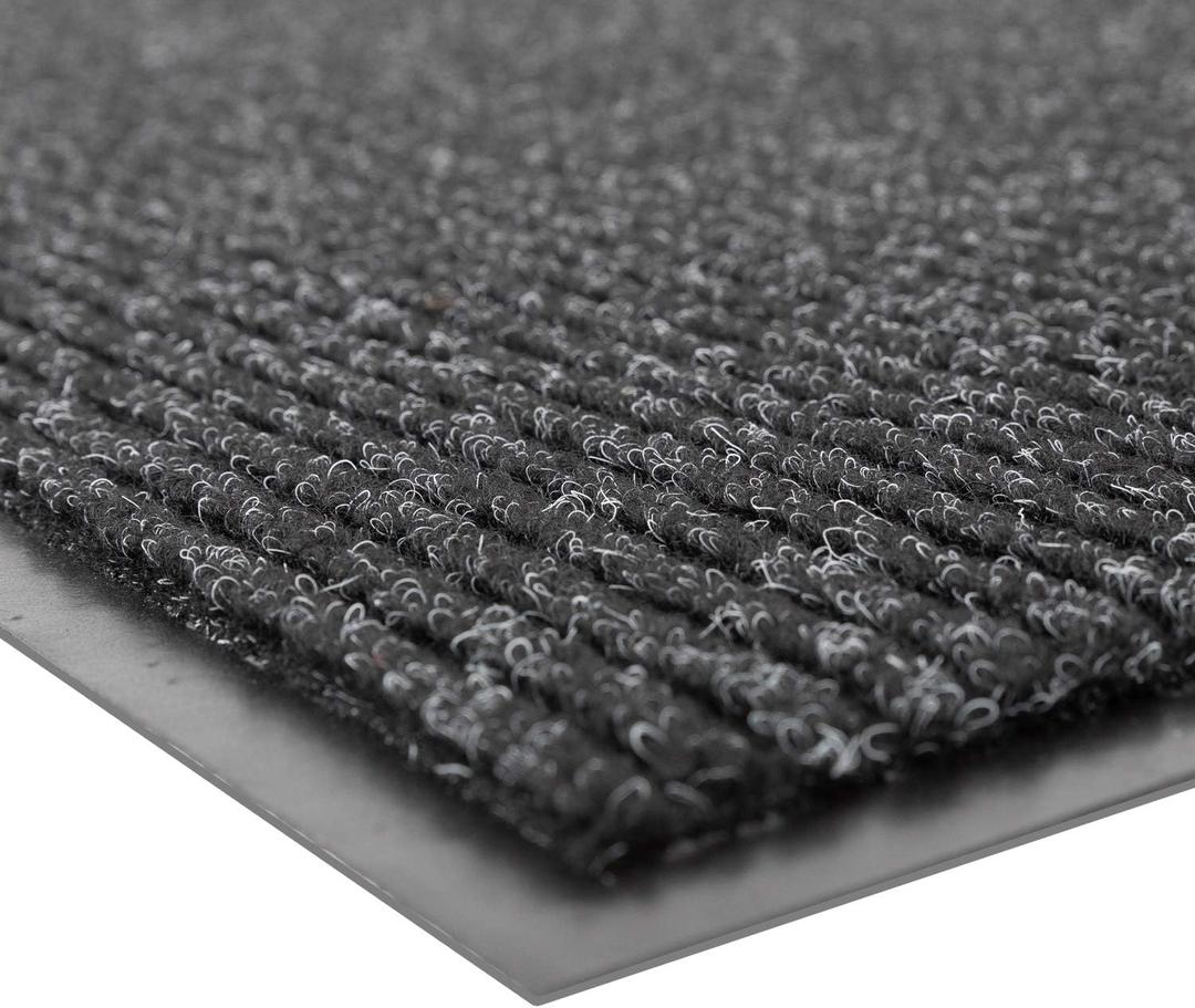 Notrax 109 Industrial Door Mat, 4' x 6' Large Entrance Mat, Heavy Duty Commercial Rug for Businesses, Welcome Lobbies, Garage, and Mudroom, Made in the USA, Charcoal Black, Brush Step 109S0046CH