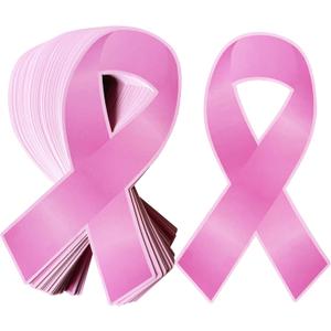 Niwkkhip Pink Ribbon Paper Card Cutouts Breast Cancer Awareness Cutouts for Women Charity Public and Social Event Supplies (200, Pink, Medium)