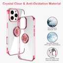 Tnarru Designed for iPhone 16 Pro Clear Case with Stand [Magnetic Ring Holder Kickstand] Soft TPU Bumper Non-Yellowing Anti-Scratch Lightweight Slim for iPhone 16 Pro Case Pink