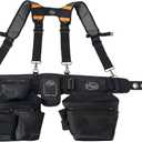 Dead On Tools - 1680 Denier Poly Carpenters Tool Belt with Suspenders (HDP400945) , Black