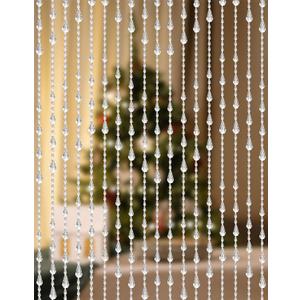 Crystal Beaded Curtain for Doorway, Wave Pattern 45 Strands Clear, 35.5"W x 79"L