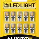 AUXITO 194 LED Light Bulb Amber Yellow 168 2825 W5W T10 Wedge 14-SMD LED Replacement Bulbs for Car Dome Map Door Courtesy License Plate Parking Light, Pack of 10