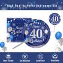 40th Birthday Decorations for Men,61Pcs Blue Silver 40th Birthday Decorations Tableware Include Happy 40th Birthday Plates and Napkins,Tablecloth,Forks for Men 40th Birthday Party Supplies,Serve 20