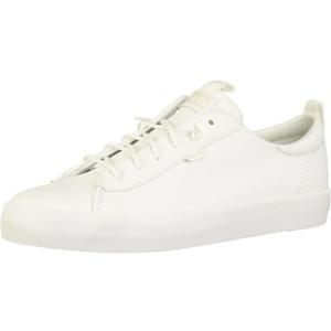Keds Womens Kickback Canvas, White Leather, Size 7.5