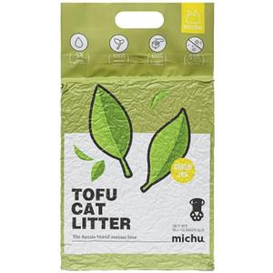 Michu Tofu Cat Litter Natural Clumping Tofu Cat Litter, Fast Clumping and Easily Scoop-able 5.5lb/88oz 5 Scents - Greentea, 3 Pack