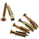 20 Pack Heavy Duty Concrete Anchors and Screws Kit,Gold Metal Hollow Wall Anchors with Screws for Wooden Wall and Hinge Hole Repair (6x32mm)