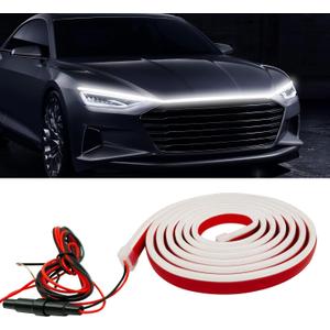 Outlet Exterior Car LED Strip Lights Flexible Car Hood Light Strip 59 Inches Waterproof Daytime Running Light for Cars, SUVs, Trucks Cool White (1 Pack)