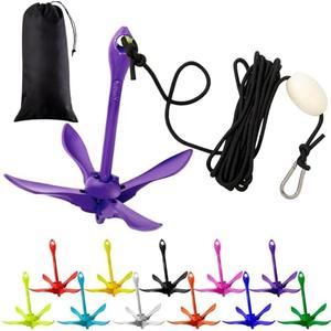 MorningRo 1 Pack Marine Kayak Anchor Kit Folding Grapnel Boat Anchor Kit Kayak Fishing Accessories for Small Boats Canoe Paddle Boards, 

3.3 lb