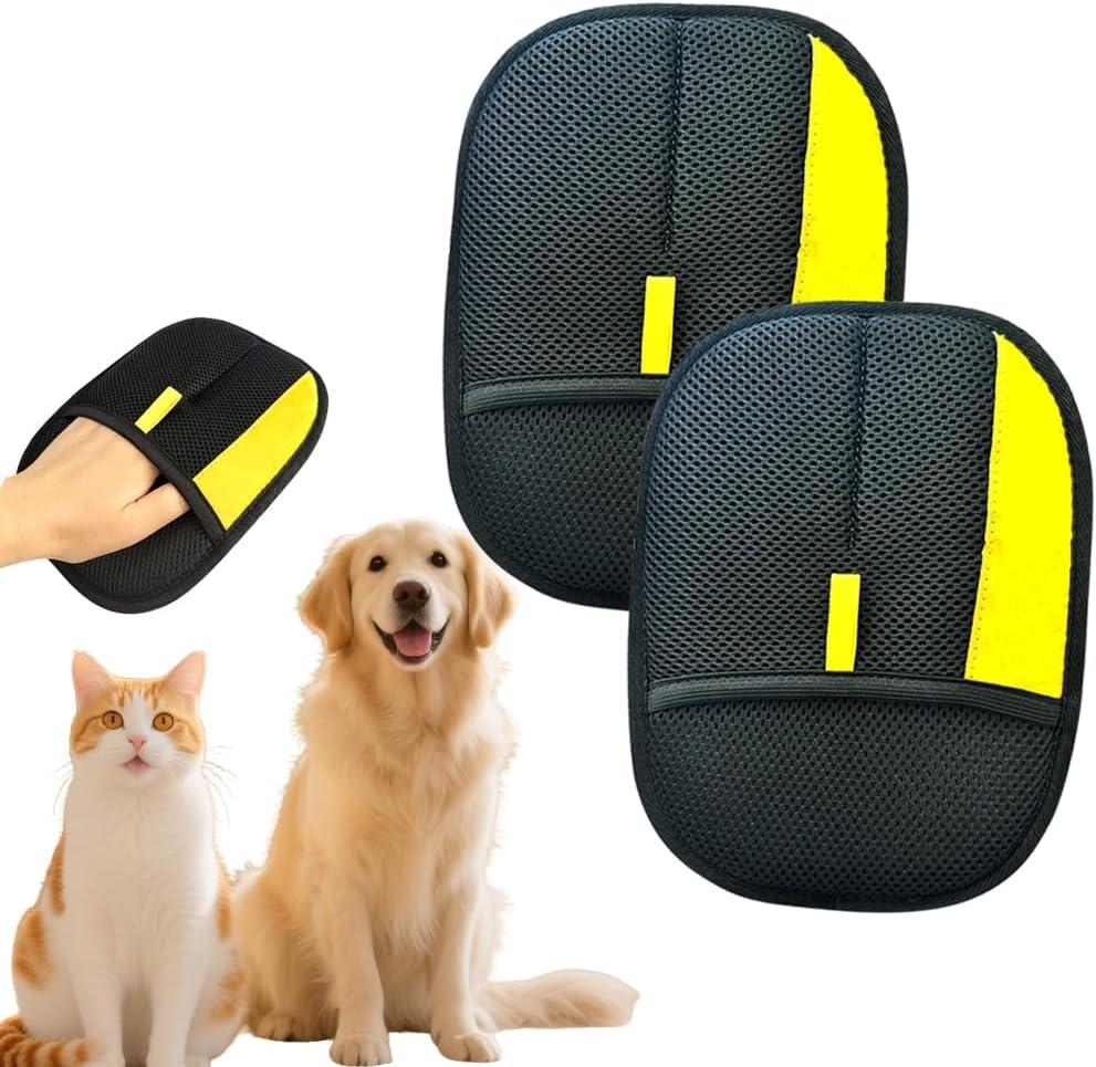 Electrostatic Pet Hair Removal Gloves: Quick Wiping - Reusable & Washable for Sofa Clothing Pet Beds Effortless Cats & Dogs Hair Remover for Busy Pet Owners (2pcs-Black) Electrostatic Pet Hair Removal Gloves: Quick Wiping - Reusable & Washable for Sofa Clothing Pet Beds Effortless Cats & Dogs Hair Remover for Busy Pet Owners (2pcs-Black)