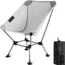 MOON LENCE Camping Chair Plus, Upgraded Comfort & Size, Still Compact and Lightweight, Folding Portable Chair for Backpacking & Hiking, 400Lbs Capacity, Gen 3 Plus (Grey)