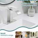 Bathroom Faucets Brushed Nickel Waterfall Bathroom Sink Faucet Modern Single Handle Bathroom Faucet for 1 or 3 Hole Mxier Tap Washbasin Faucet with Deck, Pop-up Drain and Supply Hoses