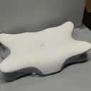 Cervical Neck Pillow, Memory Foam Pillows for Neck and Shoulder Pain Relief, 2 Heights Ergonomic Pillow with Breathable Ice Silk Cover, Neck Support Pillow for Side Sleepers White