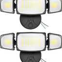 Olafus 80W Flood Lights Outdoor 2 Pack, Switch Controlled LED Security Lights 8000LM, 6500K Outside Floodlight, IP65 Waterproof Exterior Light Fixture for House, Yard, Garage, Wall/Eave Mount Black