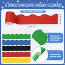 Zhanmai Borders for Bulletin Board Decoration, 98.5ft Bright Color Scalloped Bulletin Board Border Rolls for Spring Classroom Workplace Office School Poster Decor