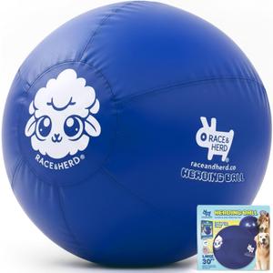 Race&Herd 30" Original XXL Herding Ball for Dogs - Herding Toys, Giant Dog Ball for Australian Shepherds, Border Collies - Durable Dog Outdoor Training Toy for Large Breeds & Horses (Blue)