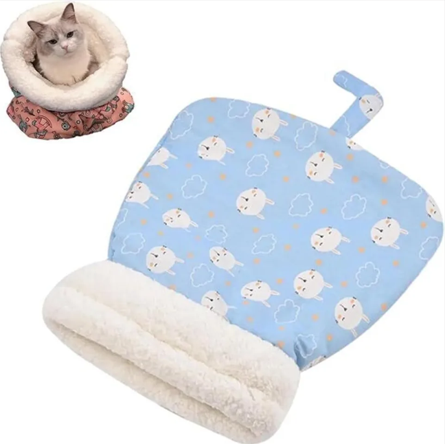 Cat Winter Sleeping Bag Soft Warm Cozy Pet Bed Sack for Indoor Cats or Small Dogs Durable Washable Sleeping