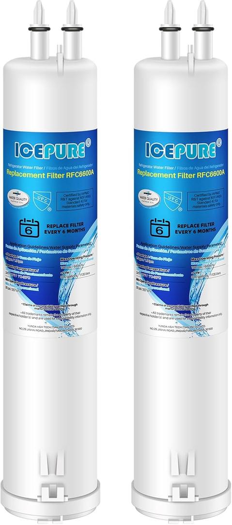 ICEPURE RFC6600A Refrigerator Water Filter Replacement for 4396841, EDR3RXD1, Everydrop Filter 3, 4396710, Kenmore 9030, 9083, 46-9083, 46-9030, 2PACK