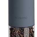 Electric Pepper Grinder, USB Rechargeable, Automatic Pepper Shaker, Adjustable Coarseness, Electric Pepper Mill, LED Light, Refillable, Kitchen Gadget (1-Pack, Blue-Grey)