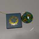 2025 Christmas Ornaments Round Stained Glass Christmas Hanging Ornament with Gold Rope Sunflowers and Butterflies Christmas Pendant Christmas Tree Decorations for Xmas Family Party Holiday (One Size, Silver)