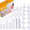 Baby Proof Kit, 58 Packs Baby Proofing Kit Essentials Child Proofing Appliance with Cabinet Locks, Corner Guards and Outlet Covers - All-in-one Super Value Child Proof Kit (White)