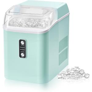 Dumos Nugget Ice Makers,Portable Ice Machine Countertop Ready in 6 Mins, 1.55L Water Tank, Self-Cleaning, for Office, Party, RV, Home, Green