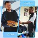 3 x Tucnoeu 4 Pack Black Waterproof Apron Cobbler Apron Unisex Work Aprons with 2 Deep Pockets, Fast Drying Polyester for Cleaning Painting Work Artiest Aprons Kitchen