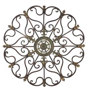 Deco 79 Metal Scroll Home Wall Decor Wall Sculpture, Wall Art 29" x 4" x 29", Brown