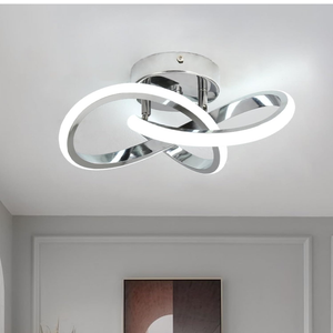 Acrylic LED Ceiling Light, 5000K Daylight White LED Ceiling Light for Hallway, Modern Kitchen Light Fixture Ceiling, Chrome Metal Close to Ceiling Light for Bathroom Dinng Room, 1 Pack