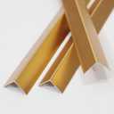 Aluminum Corner Guards, Peel and Stick L-Shaped Molding Trim for Wall Table Door Frame Protection and Decoration (Matte Gold, 3Pcs x 2.9ft x 0.8in)