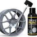 Titanium Gray Rim Touch Up Paint, Automotive Touch Up Paint Bottles with Brush, Car Wheel Scratch Repair Touch Up Paint, Quick and Easy Fix Rim Scratches, Chips, Curb Rashes and Surface Damage