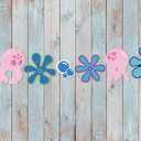 2 x Happy Birthday Decorations Jellyfish Flowers Party Banner Under the Sea Ocean Party Decor for Wedding Bridal Baby Shower Bday Party Supplies Favors