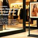 DISPLAYSWORKER Aluminum Alloy Floor Sign Stand, 22x28 Inch Heavy Duty Double-Sided Poster Stand with Reinforced Structure and Steel Base for Business Display (1, Black, 22×28)