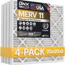 BNX TruFilter 20x20x2 Air Filter MERV 11 (4-Pack) - MADE IN USA - Allergen Defense Electrostatic Pleated Air Conditioner HVAC AC Furnace Filters for Allergies, Dust, Pet, Smoke, Allergy MPR 1200 FPR 7