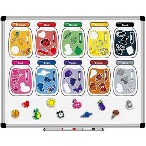 10 Pieces Magnetic Color Recognition Sorting Set, Educational Magnets for Refrigerator Whiteboard, Fine Motor Skills Toys for Boys Girls 3 4 5 Years Old