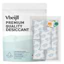 2 Gram (50 Pack) Color-Indicating Silica Gel Packets, Each 5 Pack Individually Sealed, Food Grade Desiccant - Rechargeable Moisture Absorbers for Food Storage, Electronics, 3D Filament & Safes