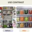 2 Pack Fruit Containers for Fridge, Stackable Ice Container for Freezer with Handles, Clear Pantry Organization and Storage, Kitchen Organization for Food Vegetable Salad with Lids