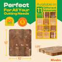 Riveira Acacia Wood Cutting Board Gourmet Acacia Grandeur: 12 x 10 Wooden Chopping Board Natural Wooden Cutting Boards For Kitchen Decorative Innovative Juice Grooves