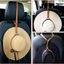 5 x Cowboy Hat Holder for Your Vehicle, Leather Cowboy Hat Mounts for truck, Cowboy Hat Rack for Pickup Truck Keep Your Hat Securely, Brown (1pc)