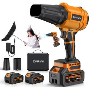 YUQUESEN Cordless Leaf Blower, 980,000 RPM Handheld Leaf Blower with 2 X 4.0Ah Batteries & Charger, Lightweight Leaf Blowers for Patio Cleaning, Lawn Care, Leaves, Dust - Orange