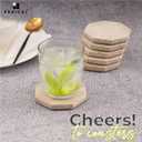 Radicaln Travertine Coasters 3.5" Inch Handmade Star Stone Coasters for Coffee Table, Ideal Coasters Set of 6 for Drinks, Elegant Coaster for Kitchen & Dining Table Decor