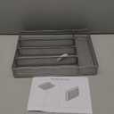 JANE EYRE Drawer Organizer, Cutlery Tray Silverware Flatware Storage Divider for Kitchen, Mesh Wire with Non-slip Foam Feet, 5 Component, Silver