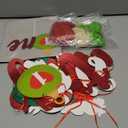 Christmas First Birthday Party Decorations, Guess Who Is Turning One Red Green Glittery Banner, Christmas 1st Birthday Party Cake Topper Balloons for Winter Boys Girls First Bday Party Supplies