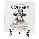 Coffee Desk Decor Sign, Funny Coffee Wooden Sign With Metal Stand, Farmhouse Coffee Decor, Gifts For Coffee Lover, For Home Kitchen Coffee Bar Decor, Gifts For Family Coworker, A10